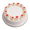 Round shape pineapple cake with pineapple pieces and red cherries